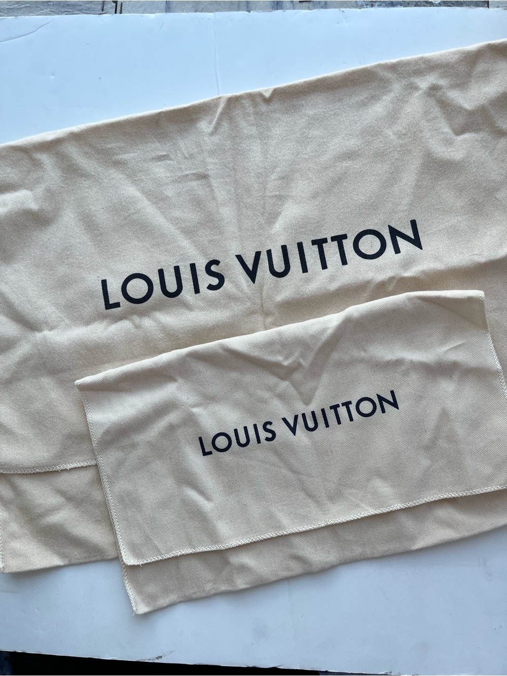 Louis Vuitton Beige Logo Dust Pouch